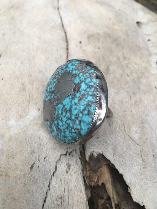 Image of INSANELY UNIQUE TURQUOISE STERLING SILVER LARGE RING