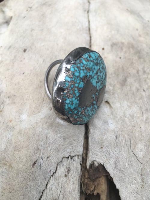 Image of INSANELY UNIQUE TURQUOISE STERLING SILVER LARGE RING