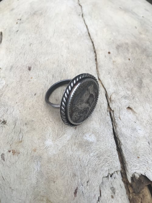 Image of BUFFALO HEAD NICKEL TAILS UP RING