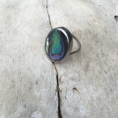 Image of STERLING SILVER ABALONE RING