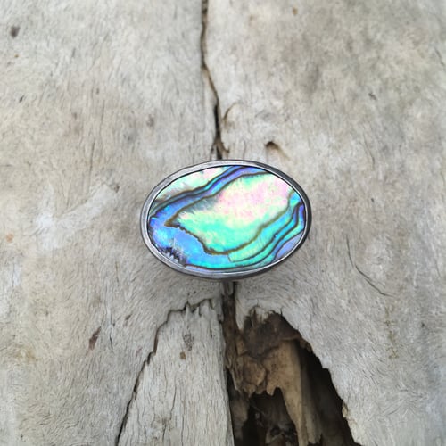 Image of STERLING SILVER ABALONE RING