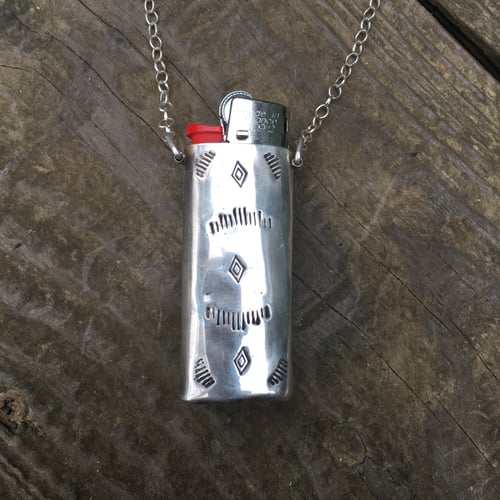 Image of SODALITE AND TURQUOISE MINI LIGHTER NECKLACE