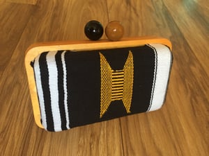 Image of Black & White African Kente box clutch