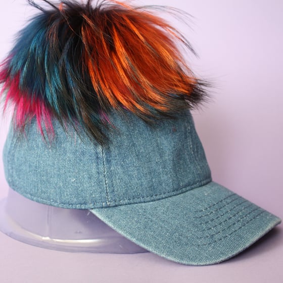 Image of Denim Single Pom *Multicolour Mix*