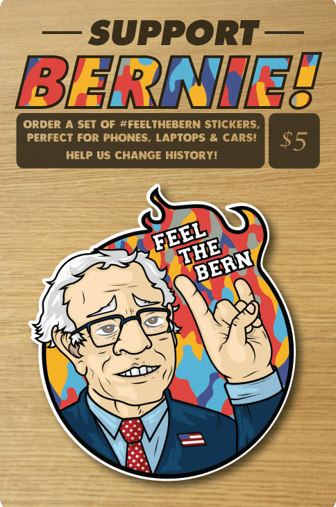 Image of 2 FEEL THE BERN Stickers (2.0") & (2.8")