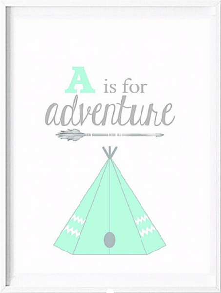Image of 'A is for Adventure' print
