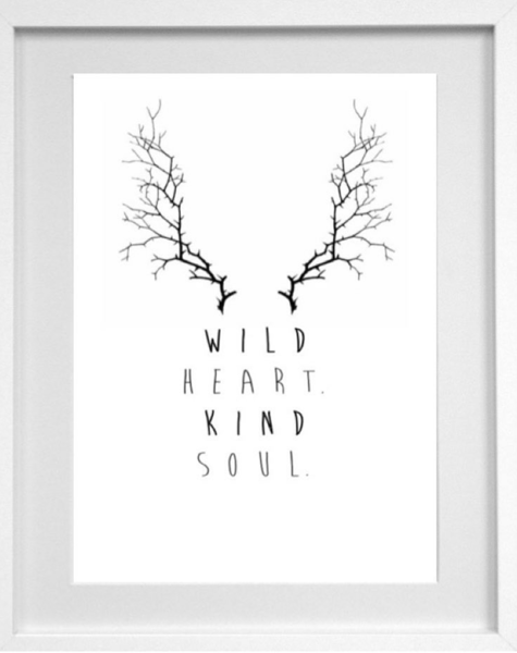 Image of 'Wild heart Kind soul' A4 print