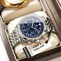 Image 1 of POEDAGAR Business Man Watch Chronograph Date Waterproof Luminous Men's Watches Stainless Steel Trend