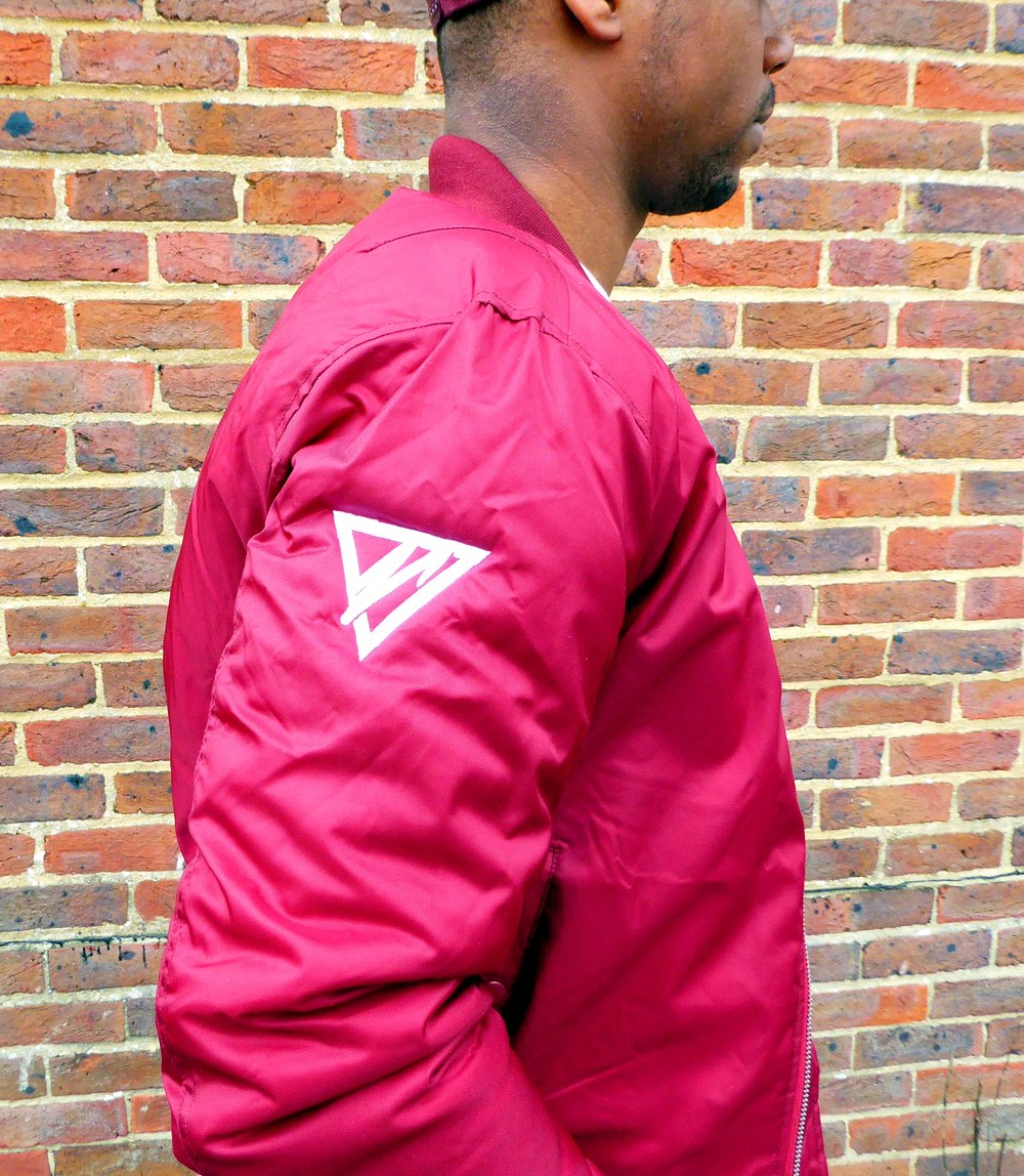 Image of Burgundy Bomber Jacket