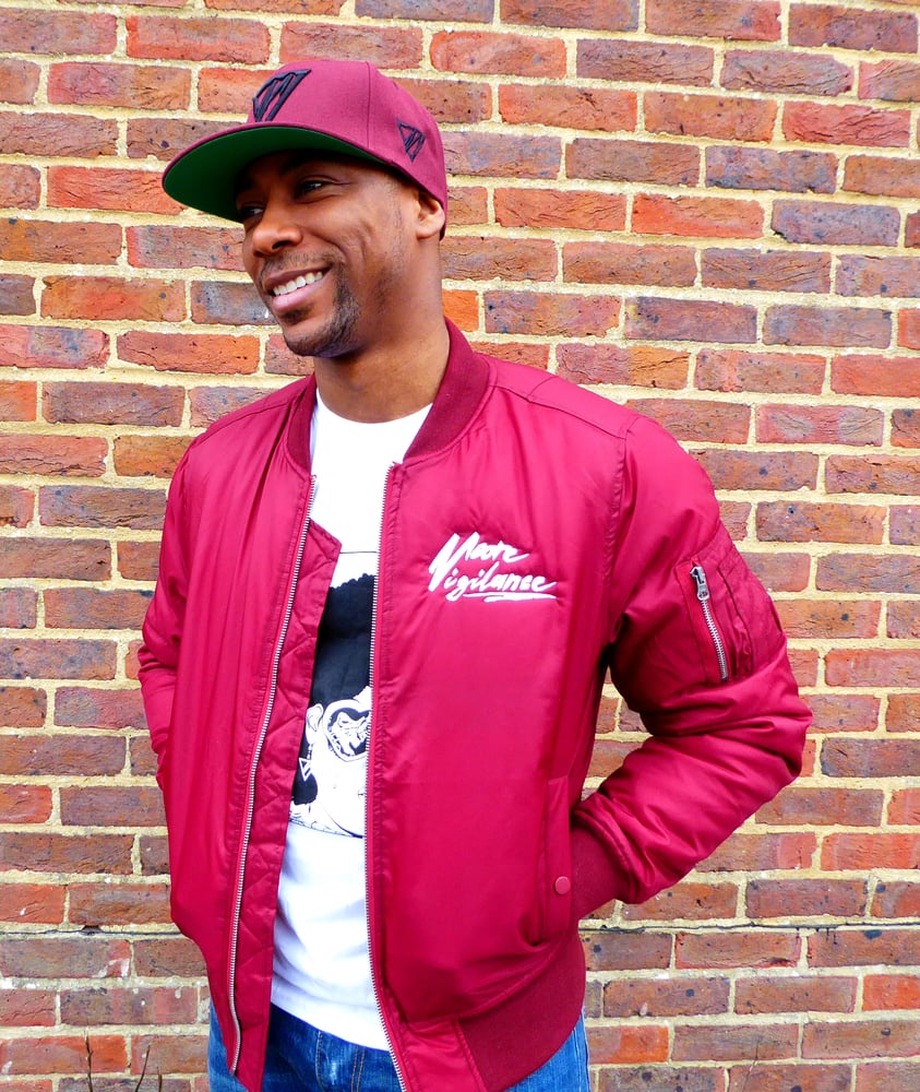 Image of Burgundy Bomber Jacket