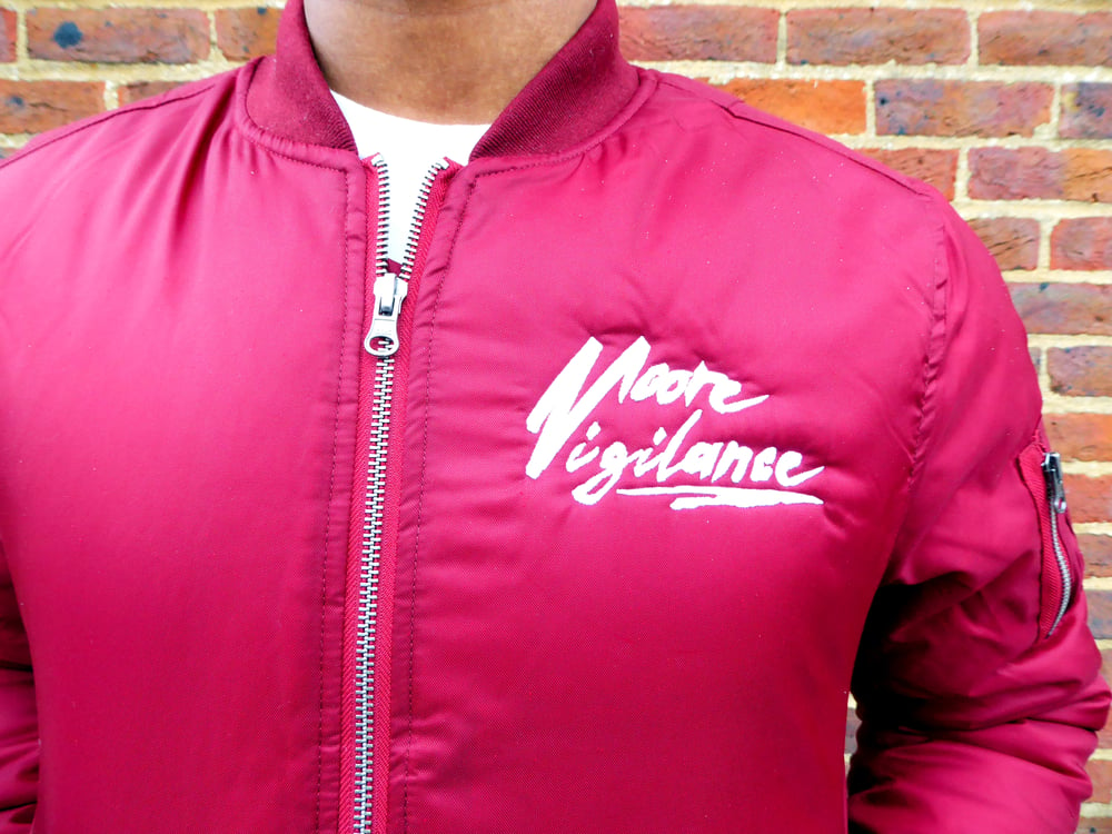 Image of Burgundy Bomber Jacket