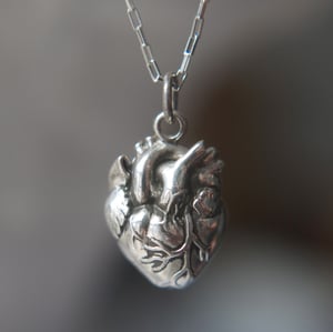 Image of Lacey Back Anatomical Heart Necklace