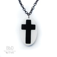 Image 2 of Oval Crucifix Resin Pendant *ON SALE - WAS £16 NOW £10*