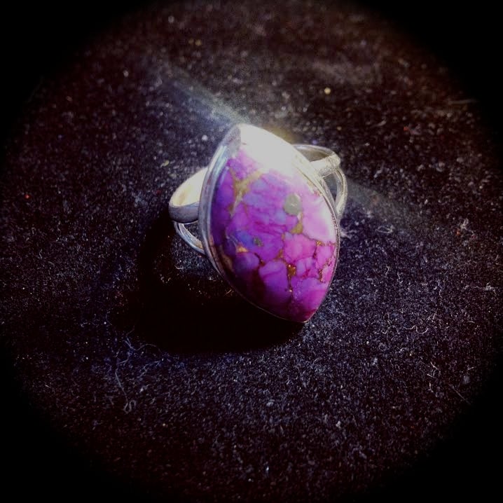 Image of Rare Purple/Copper Turquoise Sterling Silver Ring