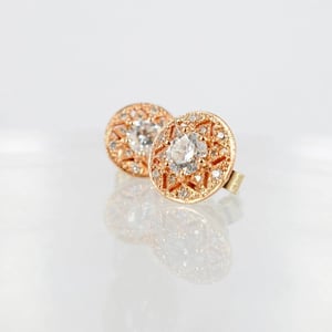 Image of 18ct Rose Gold Art Deco Stud Earrings pj5227