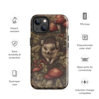 Image 24 of Boho Nature Cottagecore Inspired Hedgehogs Among Mushrooms Tough Case for iPhone®