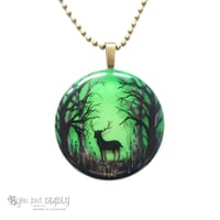 Image 2 of Stag in Enchanted Forest Pendant