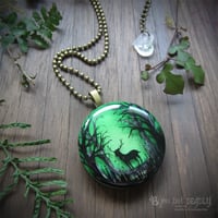 Image 1 of Stag in Enchanted Forest Pendant