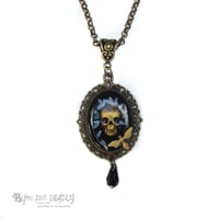 Image 2 of Forget-me-not Skull Cameo Necklace