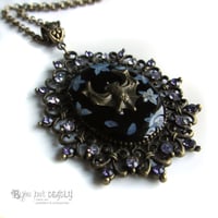 Image 3 of Forget-me-not Bat Cameo Necklace