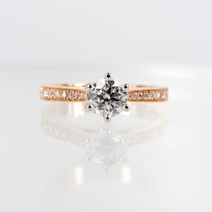 Image of 18ct Rose Gold Solitaire Diamond Ring