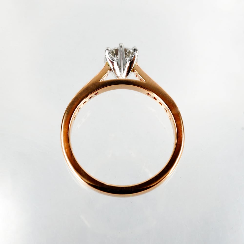 Image of 18ct Rose Gold Solitaire Diamond Ring
