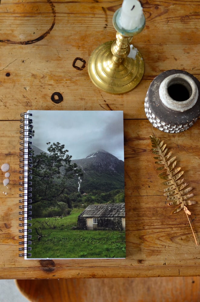 Image of Notebook, Stonehouse. A4 glossy frnt- matt pages, blank pages