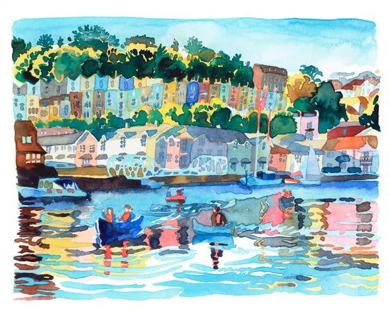 Image of Evening Canoes on Bristol Harbour