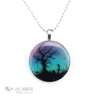 Image 1 of Twilight Forest Resin Round Pendant