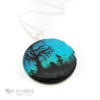 Image 2 of Twilight Forest Resin Round Pendant