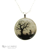 Image 1 of Gloomy Wood Resin Round Pendant