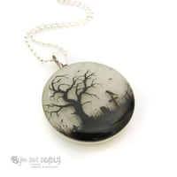 Image 2 of Gloomy Wood Resin Round Pendant