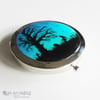 Hand Painted Resin Art Compact Handbag Mirror - Twilight Forest