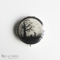 Image 2 of Hand Painted Resin Art Compact Handbag  Mirror ~ Gloomy Wood