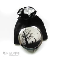 Image 4 of Hand Painted Resin Art Compact Handbag  Mirror ~ Gloomy Wood