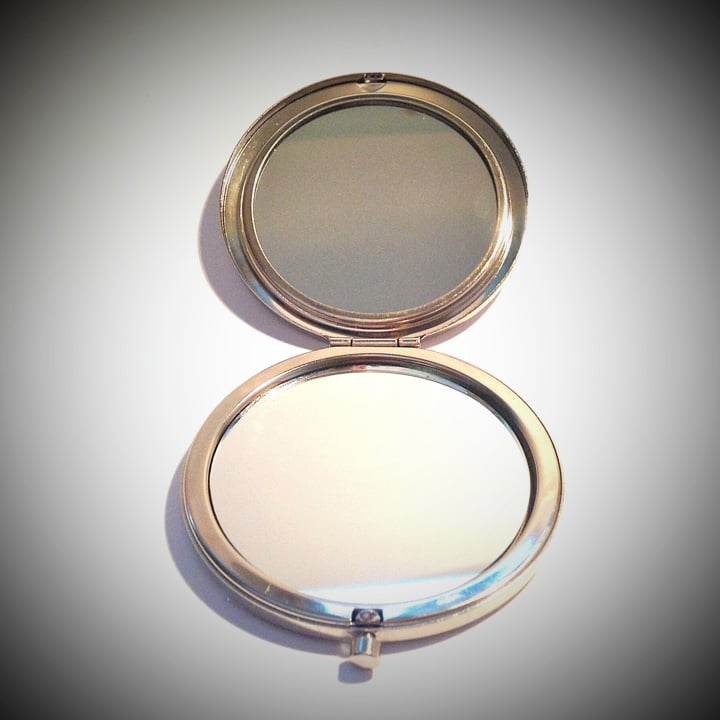 Hand Painted Resin Art Compact Handbag Mirror - Maleficent