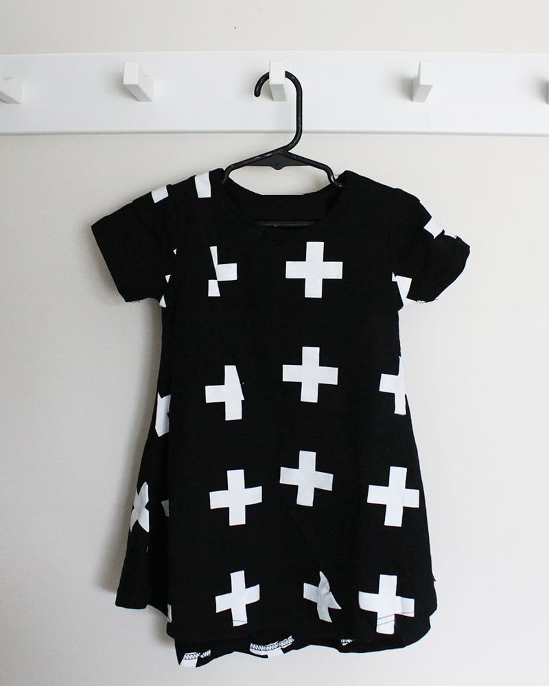 Black and White Cross Asymmetrical Swing Dress / Beansie Baby