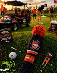Image 2 of Denver Broncos custom Golf Club Cover hand knit logo NFL fan  gift-c0fa25b4