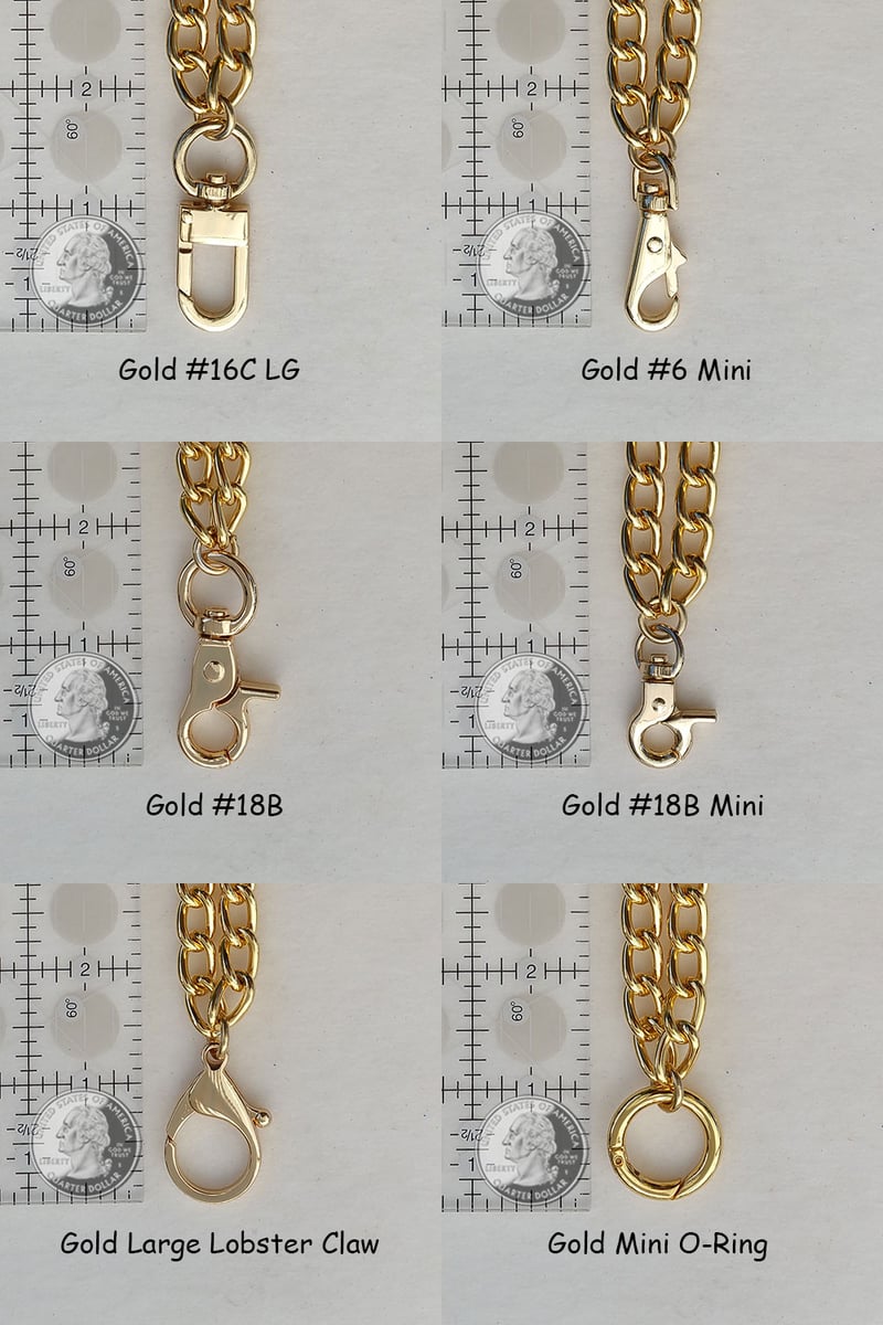 GOLD or NICKEL Chain Wrist Strap 3/8