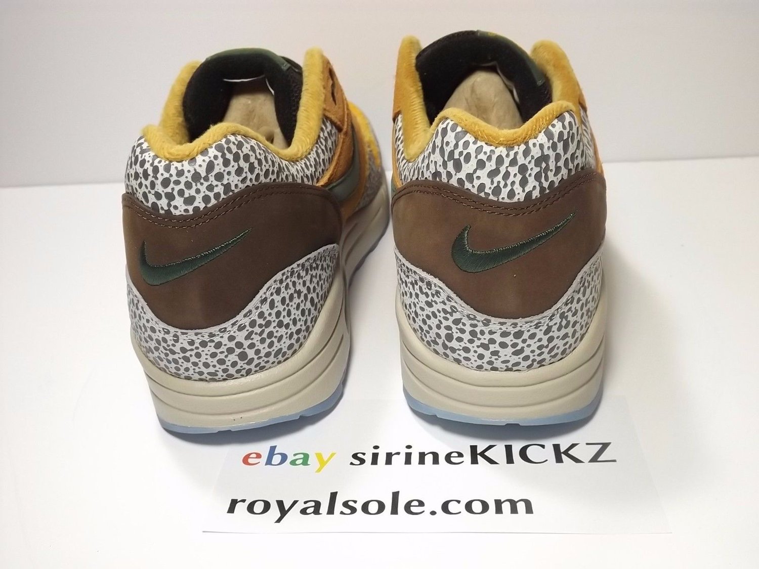 Image of Nike Air Max 1 Atmos Safari Premium QS Flax Kumquat Chestnut 665873-200