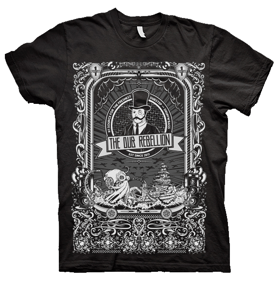 Image of The Dub Rebellion — 'Bass Odyssey' T-Shirt [Black/Grey]