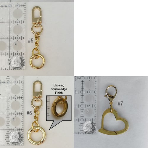 Image of Handbag Accessories - Bag Charms, Accessory Clips, Key Holders/Fobs - Gold & Nickel-Silver Finishes