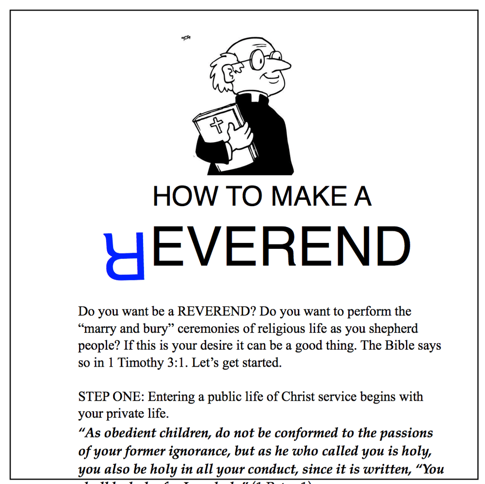 Image of How to Make a Reverend (pack of 15 booklets)