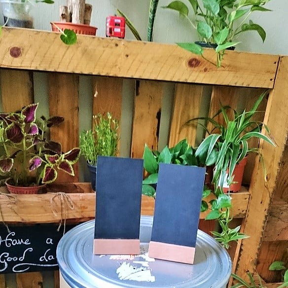 Small Slanting Chalkboard with Solid Wood Base (2 per set)