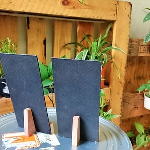 Small Slanting Chalkboard with Solid Wood Base (2 per set)
