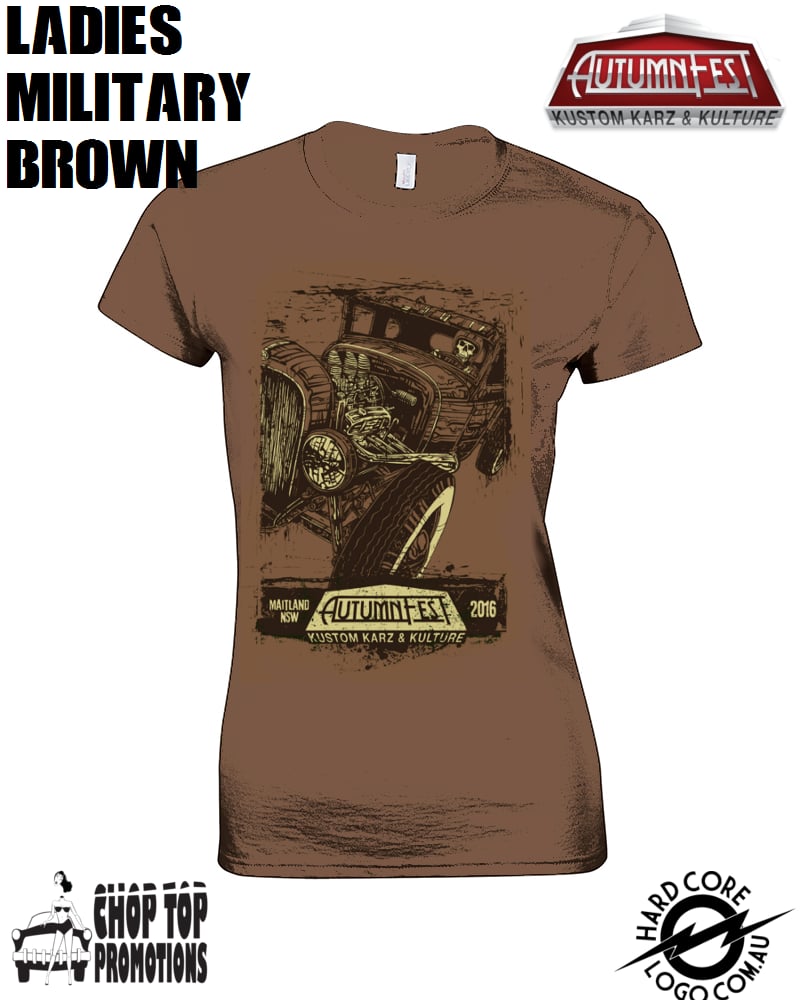 Image of Ltd Edition David Lozeau Ladies T-Shirt Military Brown