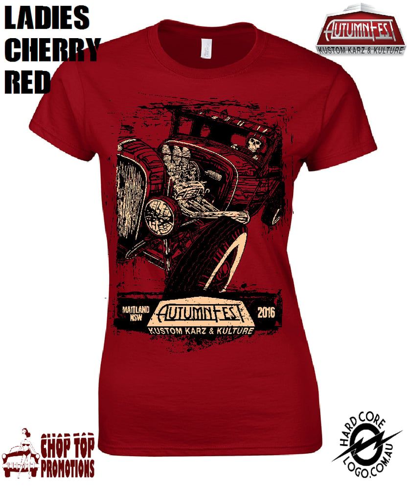 Image of Ltd Edition David Lozeau Ladies T-Shirt Cherry Red