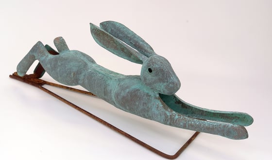 Image of Copper hare sculpture / weather vane