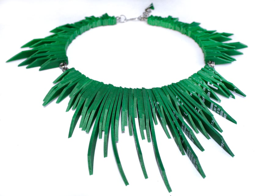 Image of Spirit V.3 Necklace - Green Rubber Statement Necklace