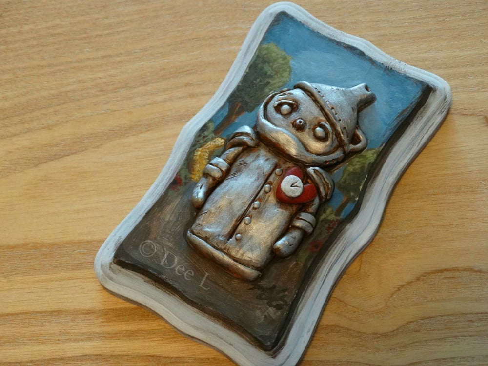Image of Storybook Art Tin Man - Original Folk Art Clay Sculpture
